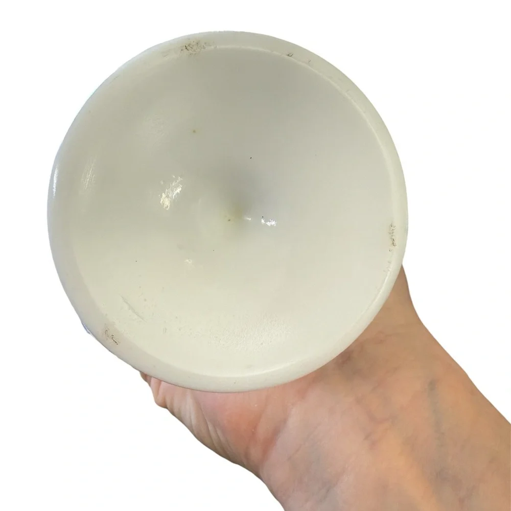 Beautiful Vintage Milk Glass Vase with Grape Design